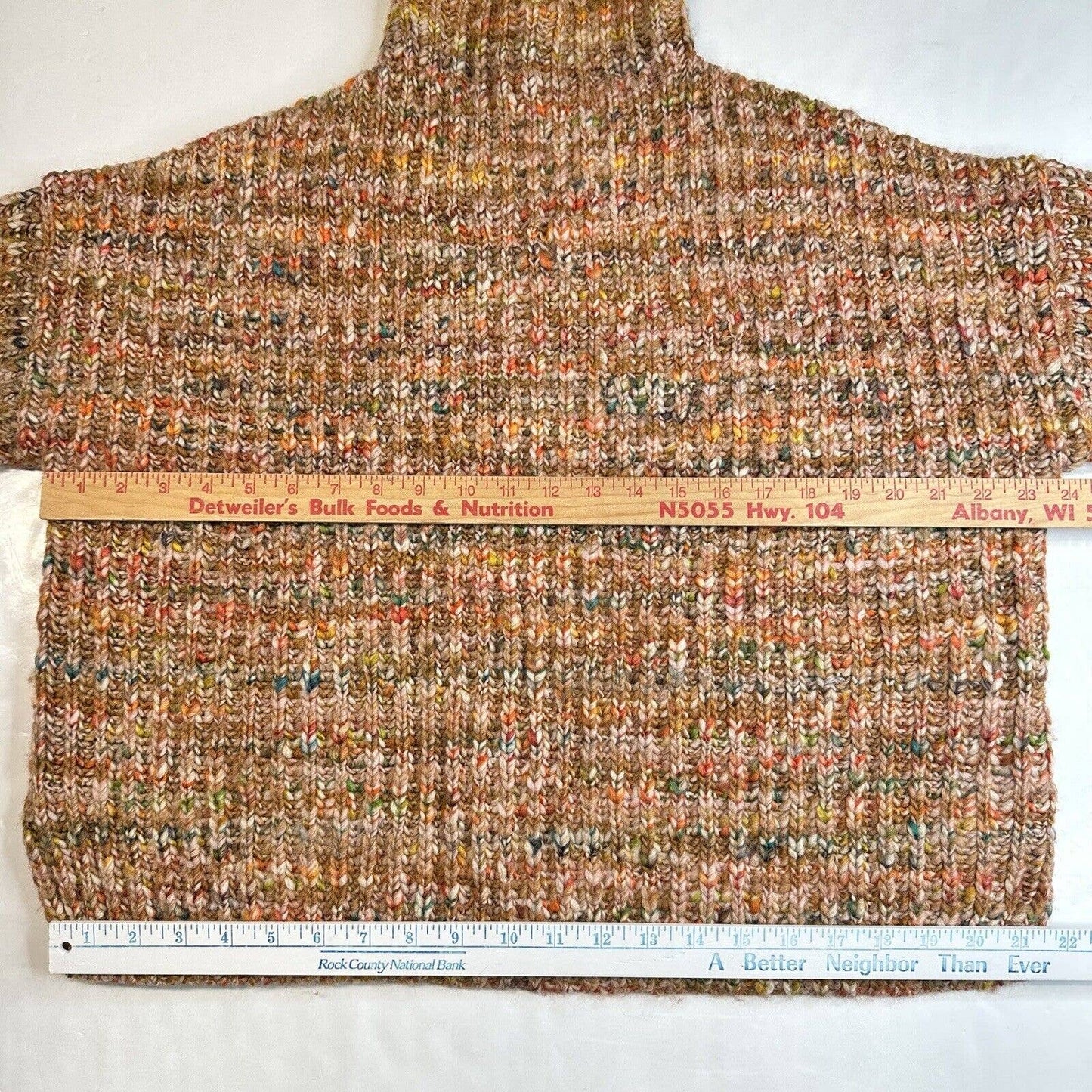 Madewell Rayner Mockneck Sweater Large Orange Chunky Knit Cuffs Wool Blend NEW