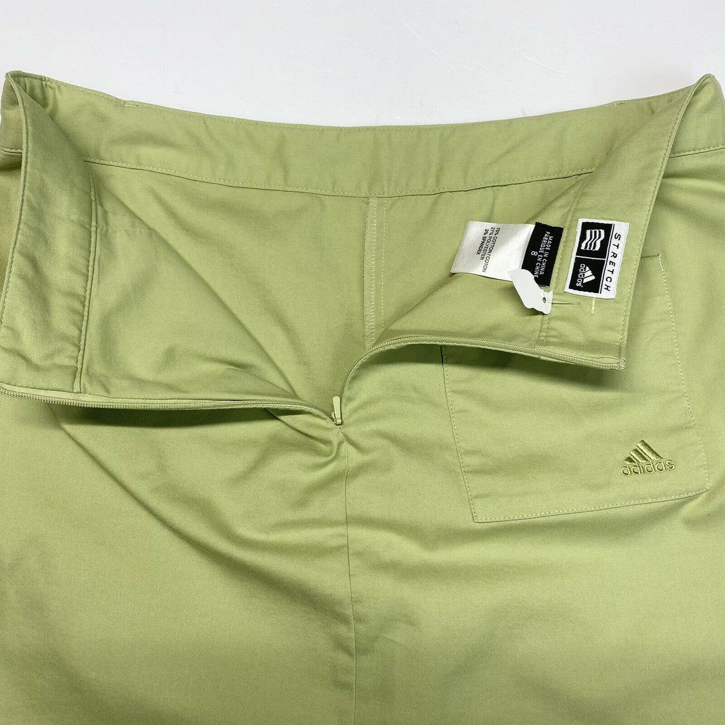 Adidas Golf Skort Sz 8 Light Green Stretch Activewear Tennis Skirt w/Shorts EUC