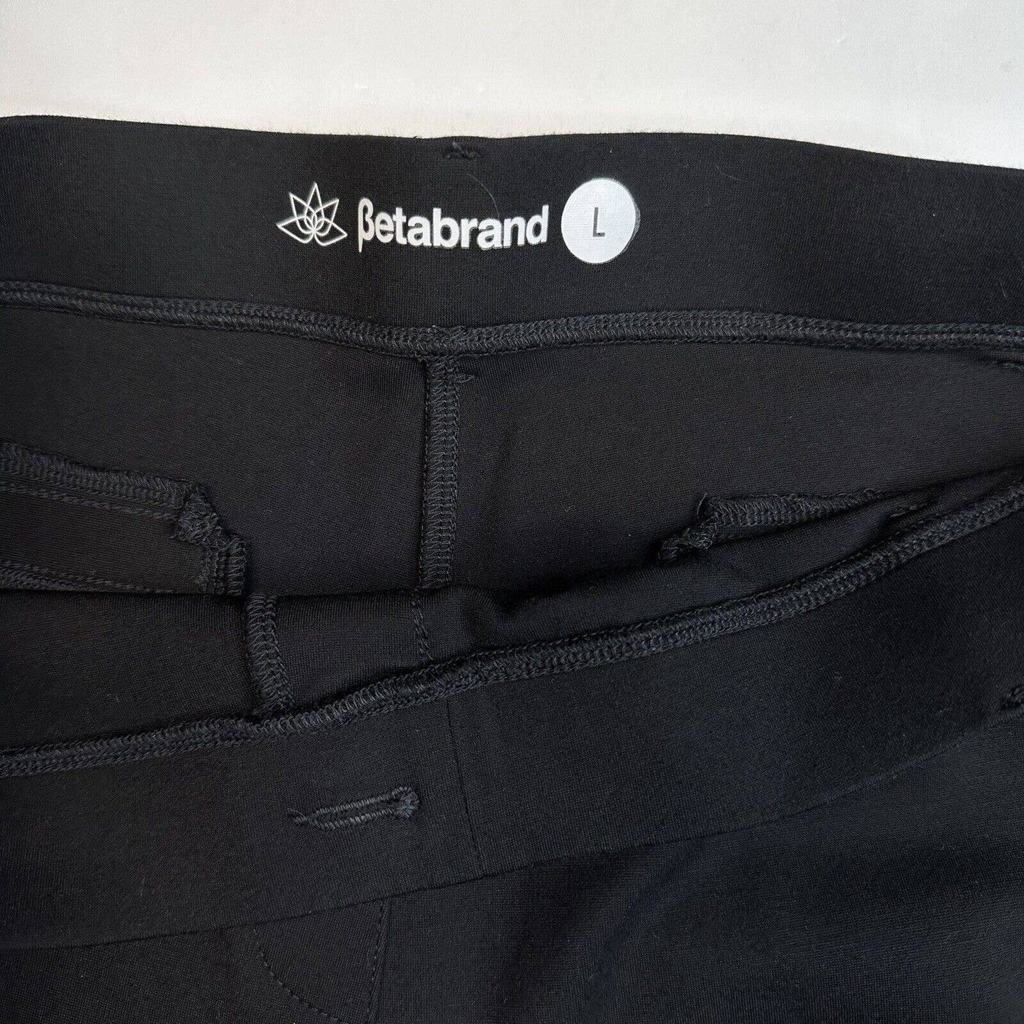 Betabrand Bootcut Dress Pant Yoga Pants Large Black Pull On Ponte Stretch EUC