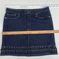 Good American Denim Mini Pencil Skirt Sz 16 Womens Laced Detail Plus Size EUC