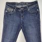 Grace In LA Capri Sz 7 Lowrise Denim Cropped Blue Jeans Rhinestones Jewels