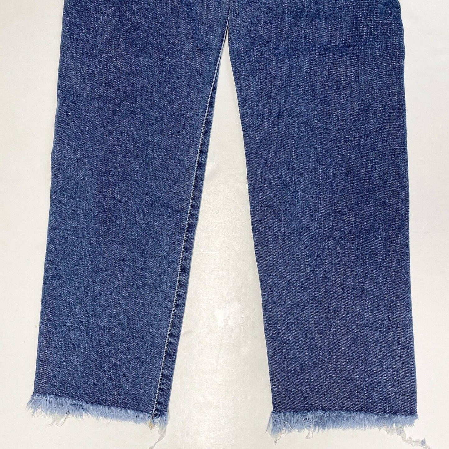 Liverpool The Crop Straight Sz 0/25 Stretch Denim Jeans Zipper Stripes Fray NEW