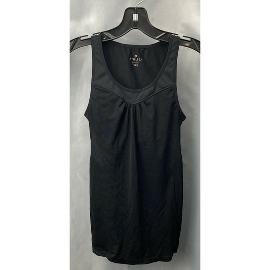 Athleta Tank Top Sz XXS Womens Athletic Black Open Side Built In Bra Stretch EUC