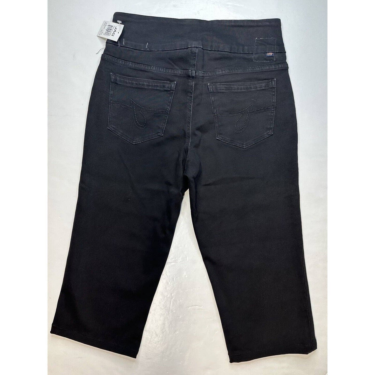 Jag Jeans Pull On Echo Crop Jean Womens 12 Petite Black Classic Fit Stretch NEW