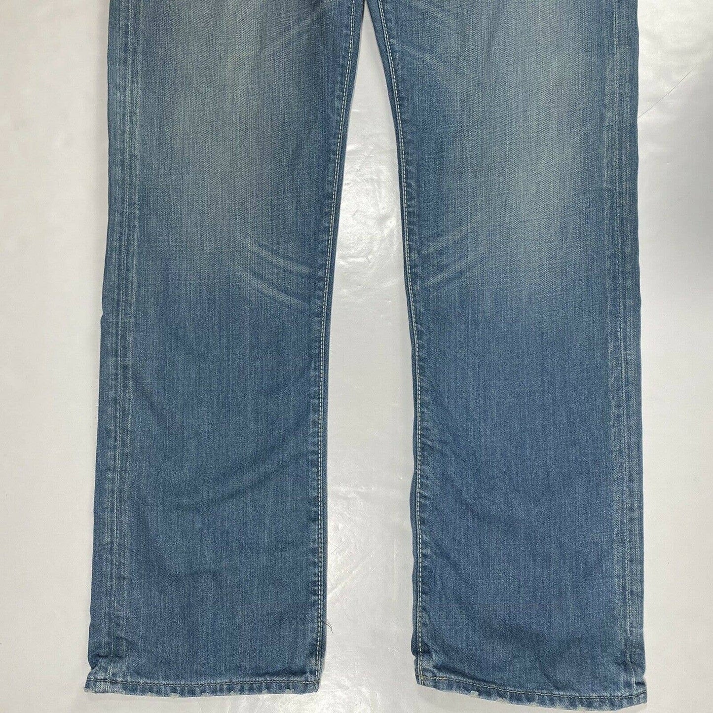 Maison Bibliotheque Straight Leg Sz 36x34 Long Mens Denim Blue Jeans Distressed