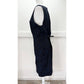 MM LaFleur Shirley Sheath Dress 14 Blue/Black Jacquard Sleeveless Stretch Slit