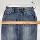 One X One Teaspoon Denim Skirt Sz 22 High Waist Super Fitted Mid Length Fringe