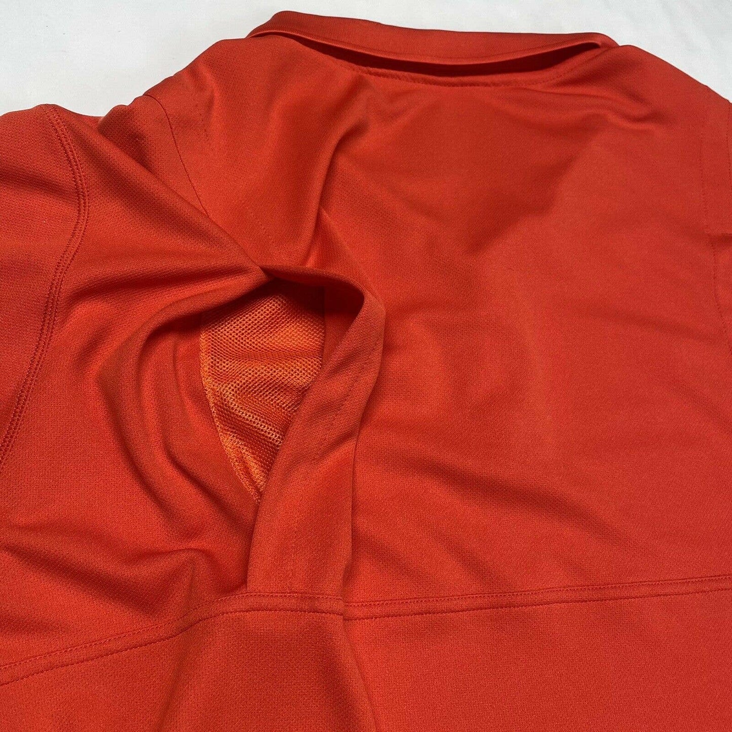 Cabelas Guidewear Shirt Sz 2XL Red/Orange Short Sleeve 1/4 Button Top Mesh EUC