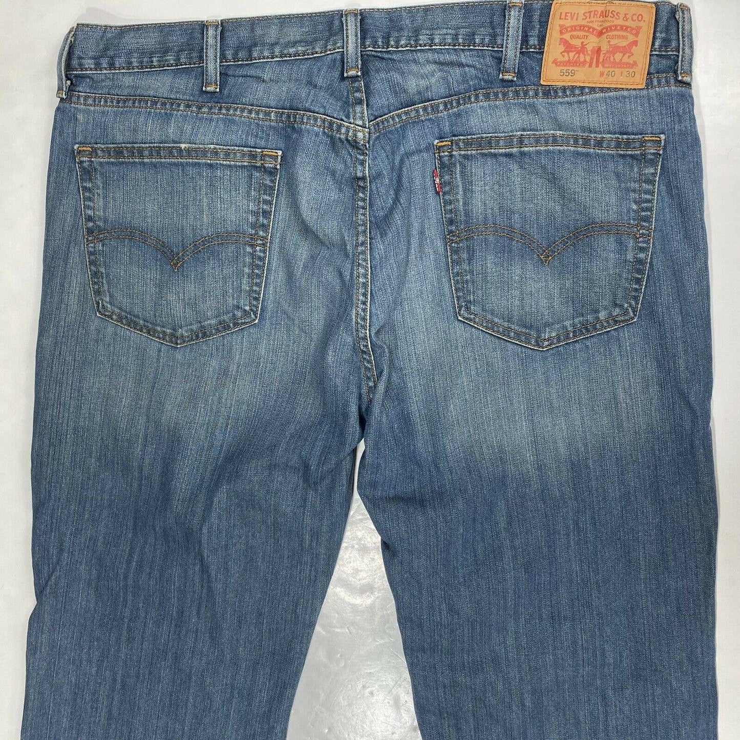 Levis Strauss 559 Relaxed Straight Leg Mens 40x30 Denim Blue Jeans 100% Cotton