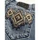 Miss Me Capri Jeans 25 Lowrise Denim Aztec Embroidery/Rhinestones/Studs Distress