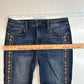 Driftwood Jackie Skinny Jeans Womens 28 Denim Western/Aztec Embroidery Fray EUC