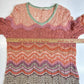 Soft Surroundings Open Knit Tunic Sweater Large Multicolor Colorful Stripes Boho