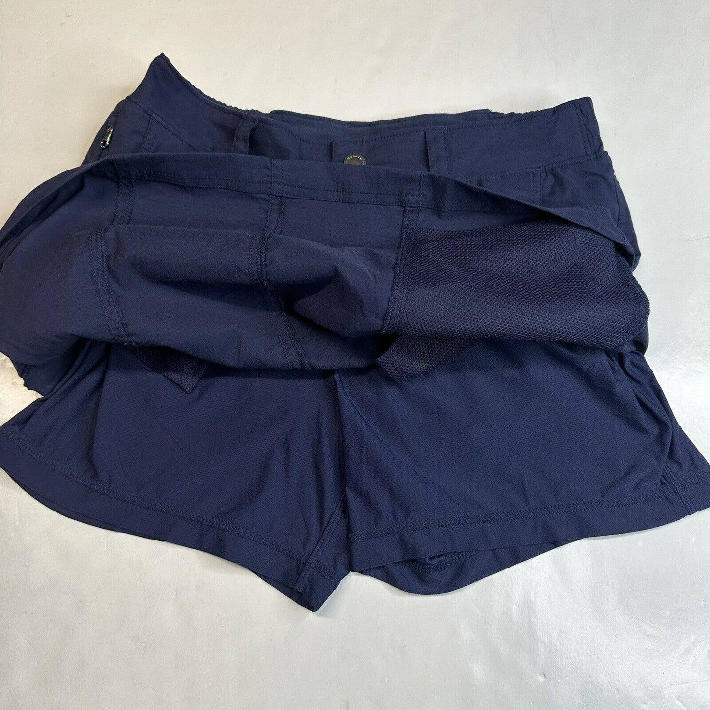 Duluth Trading Dry On The Fly Skort 6 Navy Blue Flex Active Skirt/Shorts EUC