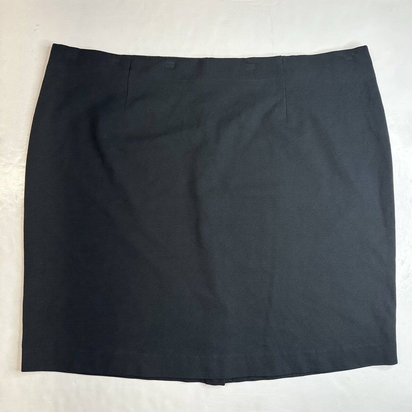 J Jill Ponte Pencil Skirt 2X Black Pull On Stretch Knit Back Slit Plus Size EUC