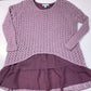 She + Sky Layered Tunic Sweater Sz Medium Purple Crochet Long Sleeve Shirt Boho