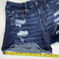 American Eagle Hi-Rise Shortie Sz 6 360 Super Stretch Denim Shorts Holes EUC