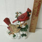 Home Interiors & Gifts Porcelain "CARDINAL GATHERING" Bird Figurine - 51016-98