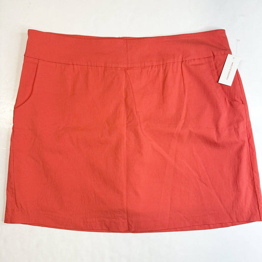 Molly & Isadora Pull On Skort Womens 18W Neon Red Active Skirt/Shorts NWT *Mark