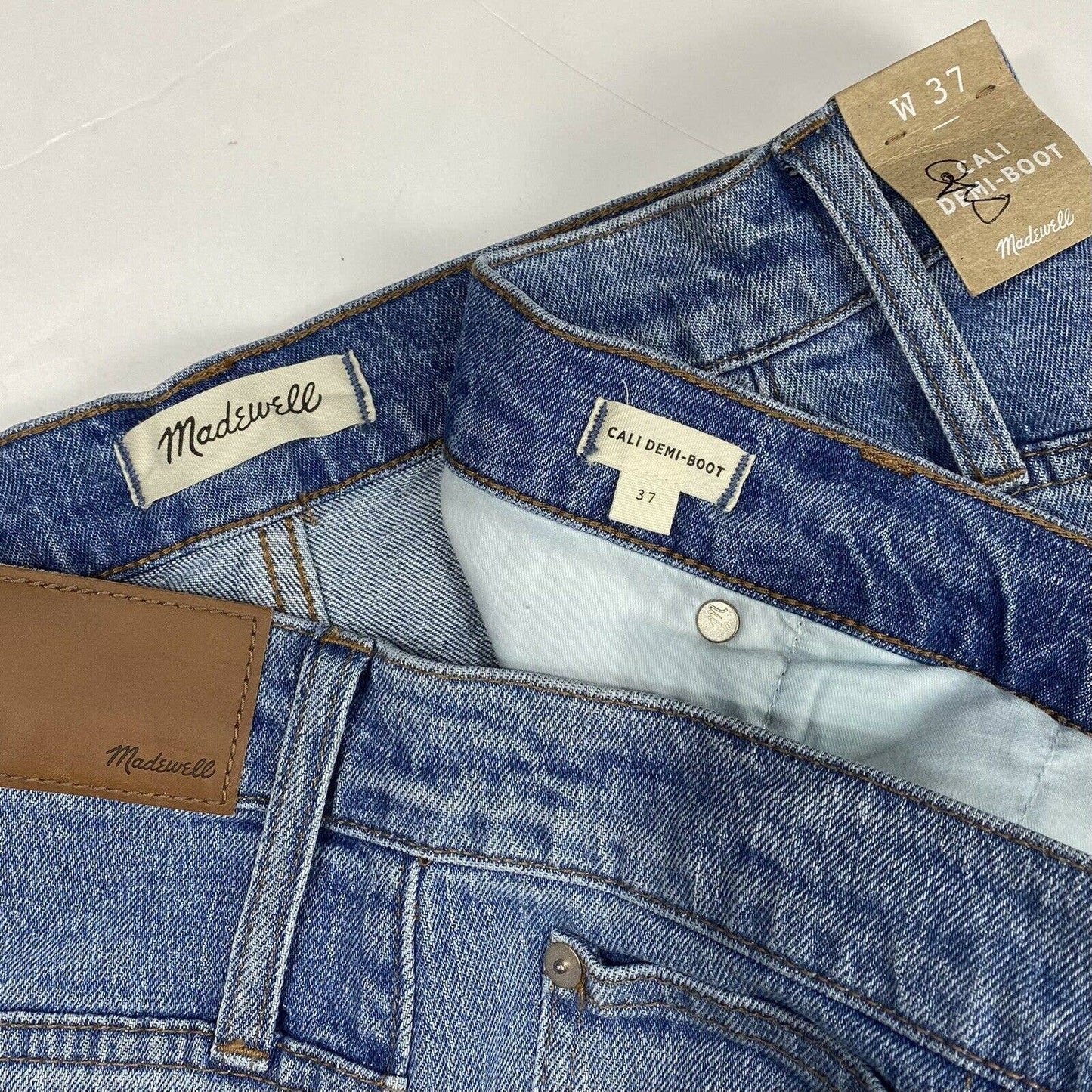 Madewell Cali Demi Boot Crop Sz 37 Hi-Rise Denim Jeans Button Fly Plus Size NEW