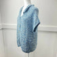 J Jill Knit Cardigan Sz Large Womens Blue Short Sleeve Sweater Layer Big Buttons