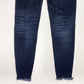 Kancan Skinny Ankle Sz 5/26 Stretch Denim Jeans Button Fly Dark Distressed Holes