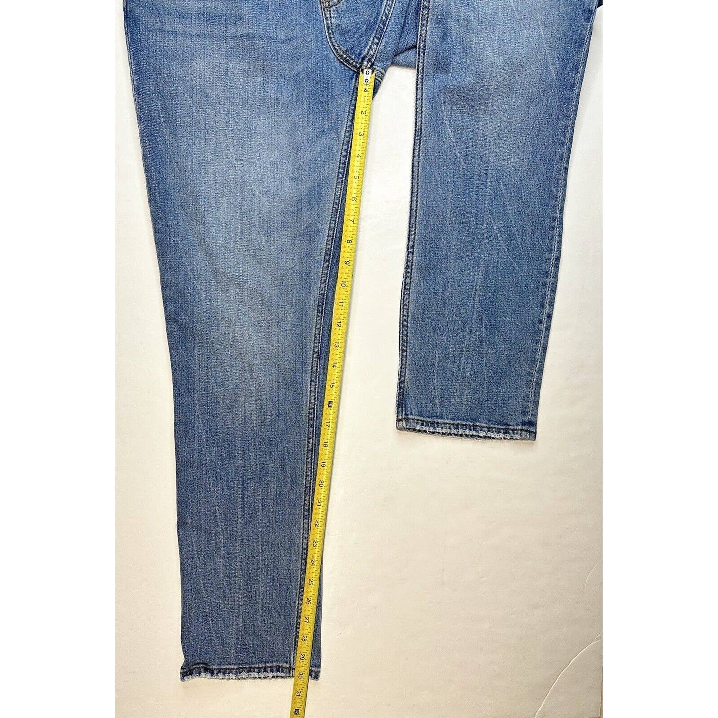 Abercrombie Fitch 90s Slim Straight Ultra High Rise Jeans Sz 32/14 Blue Denim