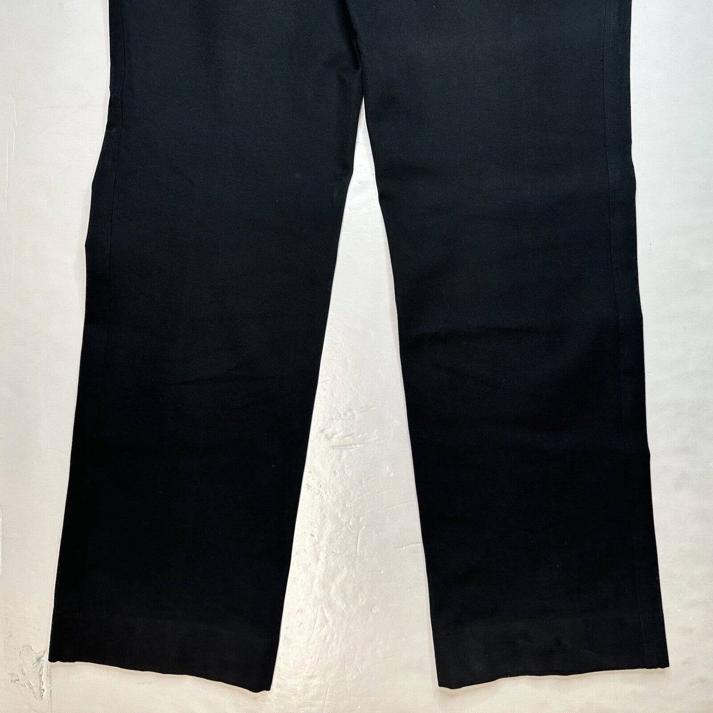 St John Sport Straight Leg Trousers Womens 10 Black Dress Pants Exposed Seams