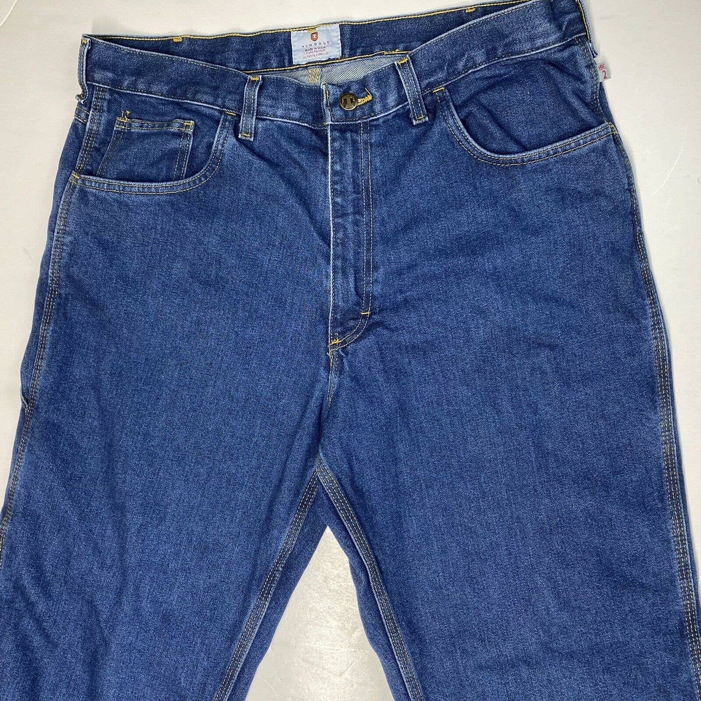 Tyndale Broken-In Relaxed Flame Resistant Utility Jeans Sz 38x30 CAT2 Blue Denim