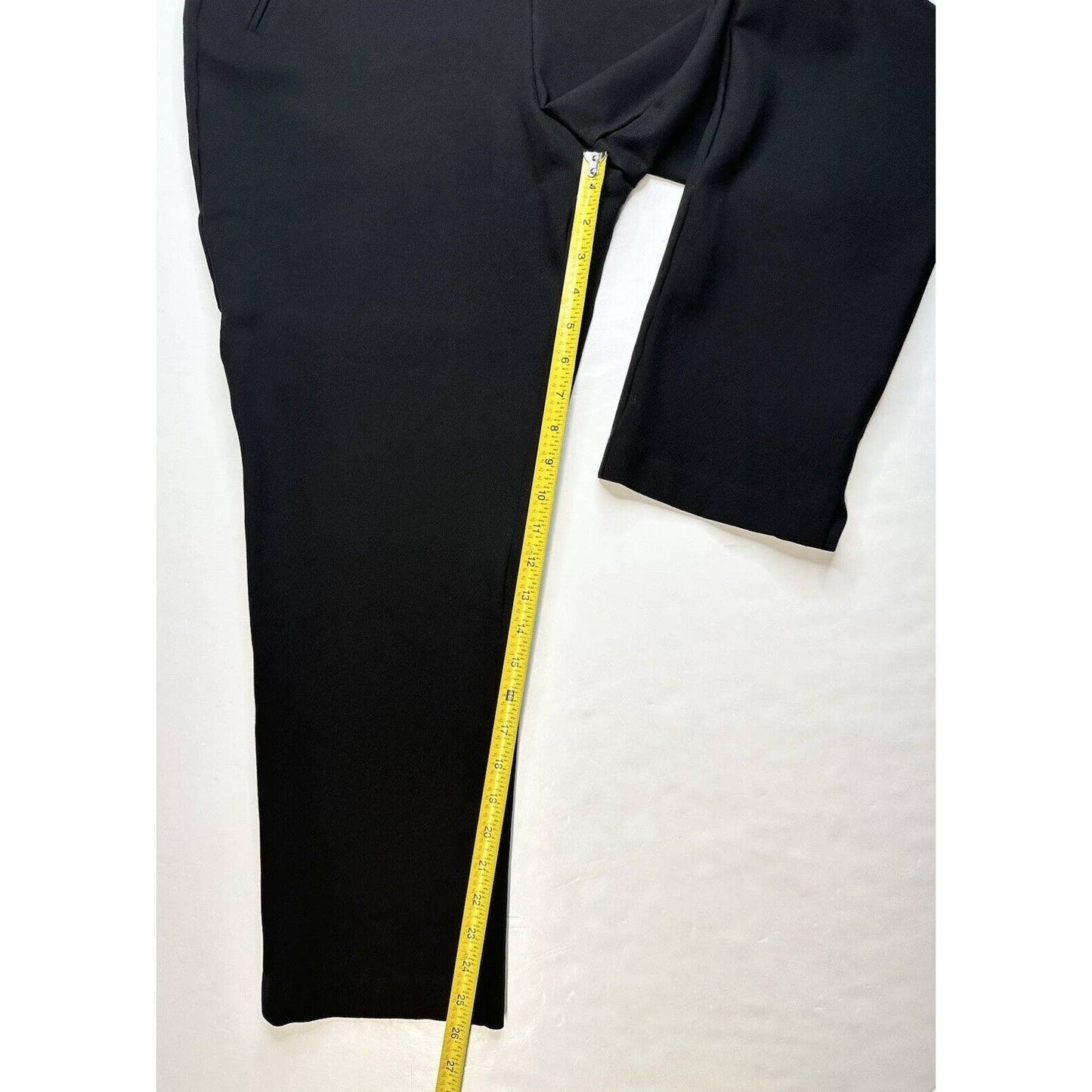 Chicos Ponte Knit Ankle Pants 3 (US 16/XL) Black Stretch Pull On Slimming EUC