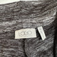 LOGO Lori Goldstein Open Front Cardigan 1X Brown/Gray Marled Long Casual Sweater