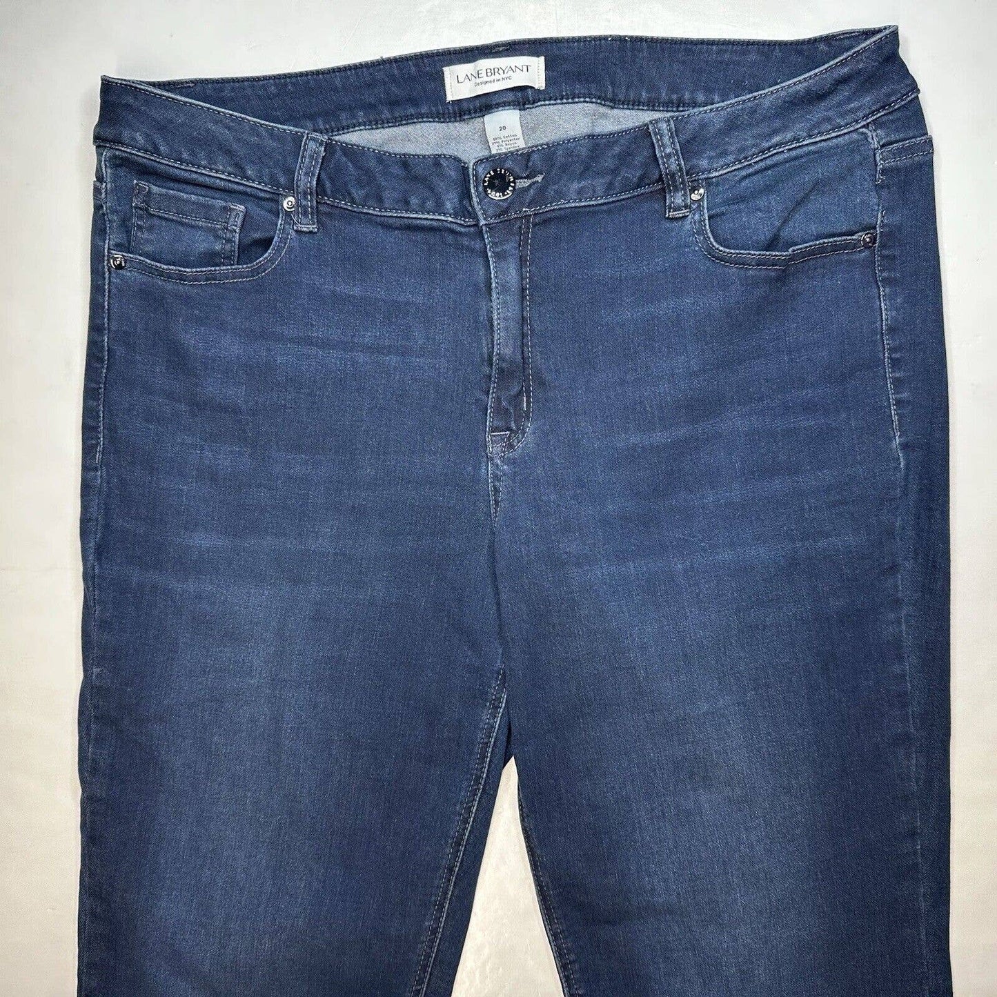 Lane Bryant Midrise Straight Jeans Womens 20 Essential Stretch Blue Denim Dark