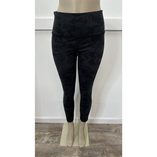 Lululemon Wunder Under High Rise Tight 25" Sz 10 Black/Gray Camo Crop Legging