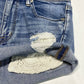 American Eagle Hi-Rise Shortie Sz 6 Next Level Stretch Denim Short Hole Fray EUC