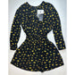 Rails Jasmine Dress XS Black Floral Yellow Roses Semi Sheer Smocked Waist NEW