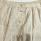 Vintage Two-Twenty Button Front Maxi Skirt 2XLP Beige Cotton/Flax Embroidery