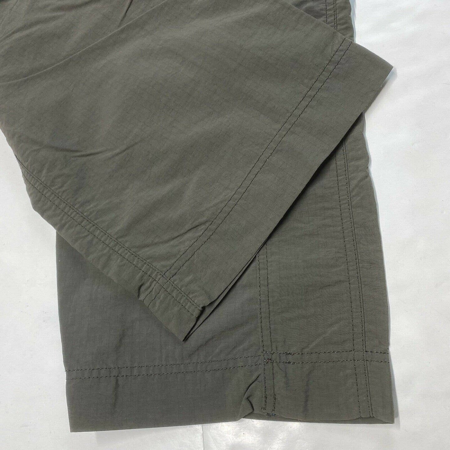 Eddie Bauer Convertible Pants Sz 14 Gray Nylon Hiking Zip Off Shorts Pockets EUC