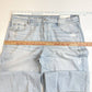 American Eagle Lowrise Baggy Wide Leg Skater Jean 18 Light Denim Distress NEW