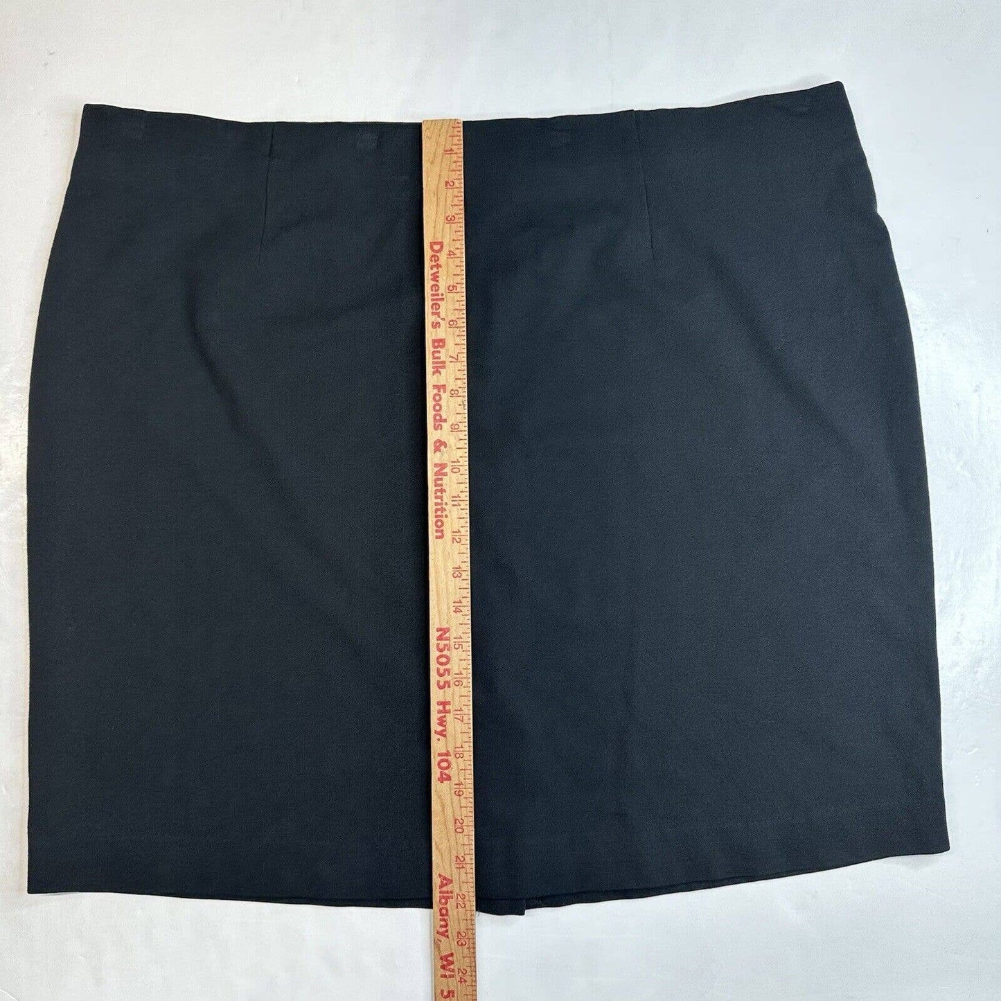 J Jill Ponte Pencil Skirt 2X Black Pull On Stretch Knit Back Slit Plus Size EUC