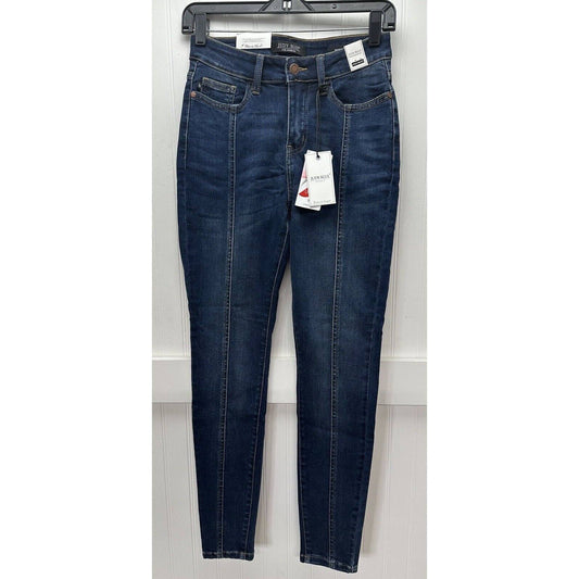 Judy Blue High Waist Skinny Jeans Womens 1/25 Blue Stretch Denim Mid Seams NEW