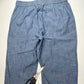 J Crew Pull On Tapered Crop Pants Womens 8 Blue Cotton Lightweight Cuffed *Spot