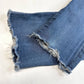 AGOLDE Sophie Crop Jeans Womens 24 Midrise Blue Denim Medium Wash Raw Hem Fray