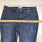 Lane Bryant High Rise Straight Jeans 16 Flex Magic Waist Blue Denim Dark Fray