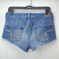 American Eagle Shortie Sz 8 Stretch Denim Jean Shorts Light Wash Raw Hem Jewels