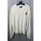 Vintage McBriar Sweater Large Mens White Acrylic Pullover Embroidered JBird USA