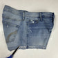 Hollister High Rise Short Shorts Sz 11/30 Womens Denim Blue Jean Holes Cuffed