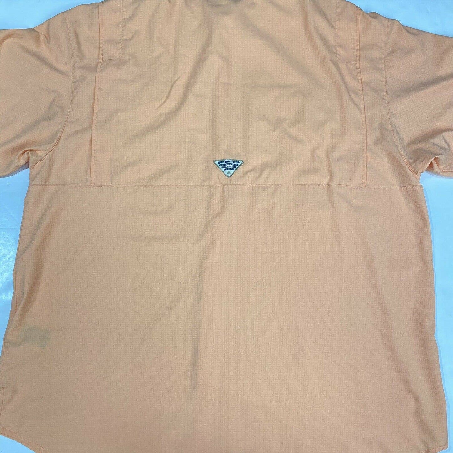 Columbia PFG Button Up Shirt Mens XL Orange Omni Shade Short Sleeve Vented Top