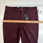 KUT From The Kloth Donna High Rise Ankle Skinny Jeans 14 Deep Wine Burgundy NEW