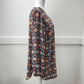 Zac & Rachel Boho Tunic Top Sz 1X Orange Teal Multicolor Pattern Zip Neckline