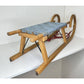 Vintage RIJO Rodel 39” Oak Wood Curly Horned Sledge, Toboggan - Made In Austria