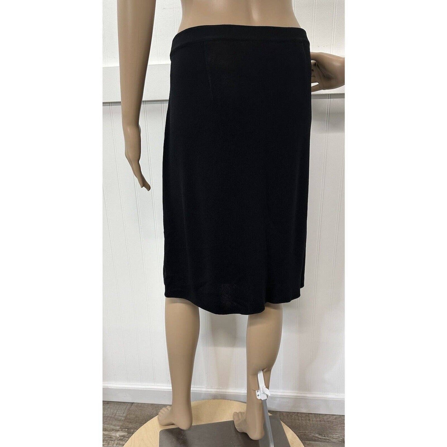 Exclusively Misook Pencil Skirt Sz Large Black Pull On Elastic *Measures XL